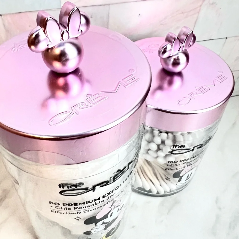 The Crème Shop Disney Minnie Mouse Reusable Containers - Cotton Swabs & Pads